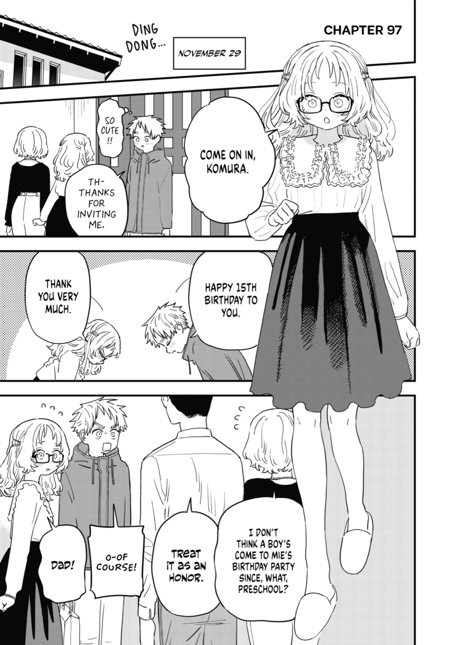 Suki na Ko ga Megane wo Wasureta, Chapter 97 image 01